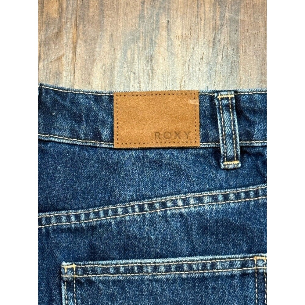 Roxy Women’s Jean Skirt Small Bottom Fly Y2K Frayed Hem - Picture 4 of 5